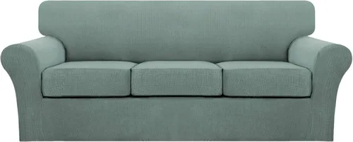 Miniatura 119 de Turquoize 2 fundas para sillas de sala de estar, funda de sofá con fundas de cojín individuales, funda de muebles para sillas (silla, beige biscotti)