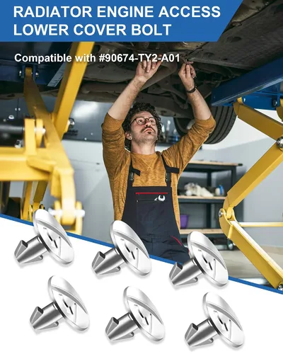 Miniatura 6 de Tornillos de pasador de cubierta inferior del motor, clips de pasador de cubierta de acceso de radiador premium, clip de sujeción de tornillo