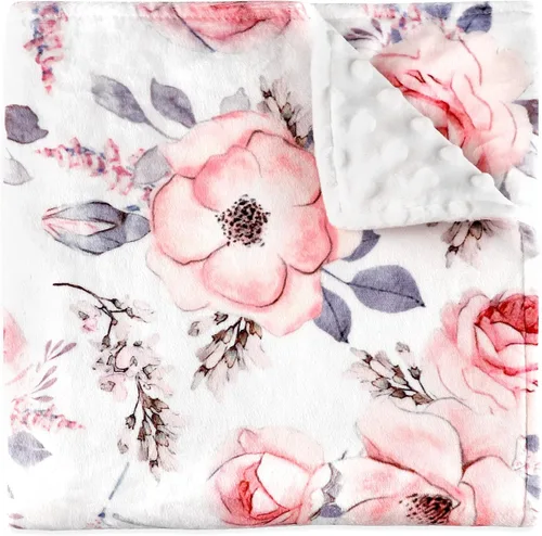 Miniatura 17 de Manta de bebé para niñas y niños, manta de visón súper suave de doble capa con respaldo de puntos, manta de cama de bebé recién nacido, manta