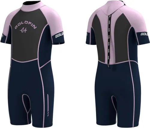 Miniatura 7 de Goldfin Traje de neopreno corto de 0.118 pulgadas para niños y niñas, para mantener el calor en agua fría, surf, natación, esnórquel, buceo Azul