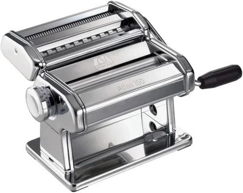 Miniatura 4 de Cotswold Homeware - Máquina para hacer pasta de acero inoxidable con ajustes de grosor ajustables, estante de secado de pasta de madera, raspador