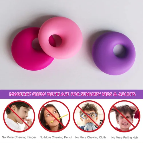 Miniatura 6 de Collar masticable para niños y niñas, collar masticable, juguetes sensoriales para masticar para adultos con autismo, TDAH y ansiedad, collares