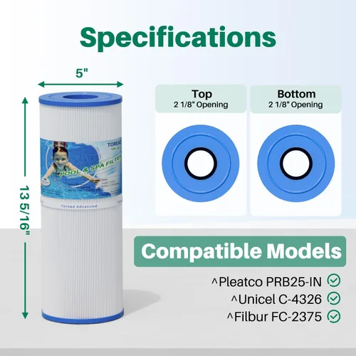 Miniatura 2 de TOREAD Filtro de repuesto de spa para Pleatco PRB25-IN, Unicel C-4326, Filbur FC-2375, FC-2370, R173429, 3005845, 17-2327, 100586, 33521, 25392