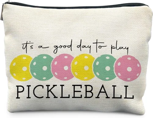 Regalos de Pickleball para Mujeres RYYCDOI, Bolsa de Maquillaje de Pickleball Estuche Cosmético, Accesorios de Pickleball para Mujeres