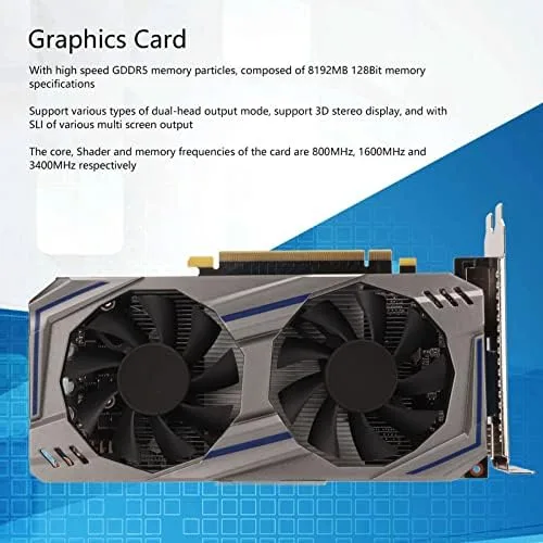 Miniatura 2 de Diyeeni Tarjeta gráfica 550Ti 4GB, 128Bit GDDR5, PCI Express2.0, HDMI DVI VGA, soporte DirectX11, tarjeta de video para juegos de computadora