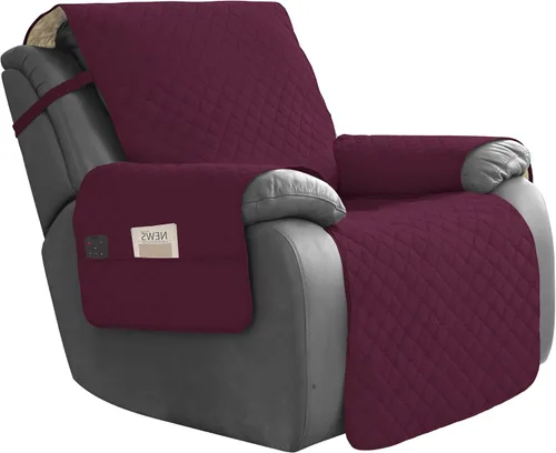 Easy-Going Funda impermeable para sillón reclinable de gran tamaño con bolsillo, 1 funda de sofá reversible para sillón reclinable, protector