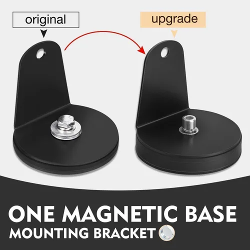 Miniatura 2 de Abrazadera de tubo, 2 piezas potente soporte magnético de montaje en base soporte de ventosa para barra de luz LED, soporte magnético para techo