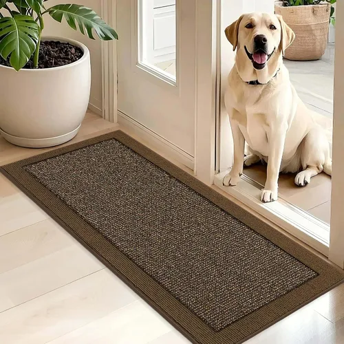 Miniatura 12 de BEQHAUSE Tapete para puerta interior de 20 x 32 pulgadas, tapete antideslizante para entrada, lavable, resistente a la suciedad, tapete