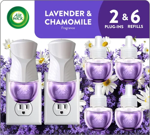 Miniatura 13 de Air Wick Kit de inicio de aceite perfumado enchufable, 2 calentadores + 6 repuestos, lino fresco, el mismo olor familiar de ropa fresca, ecológico
