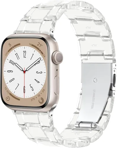 Miniatura 18 de Lerobo - Banda de resina compatible con Apple Watch Series 11/10/9/8/7 de 38mm 40mm 41mm 42mm 44mm 45mm 46mm 49mm, correa ligera de moda para iWatch