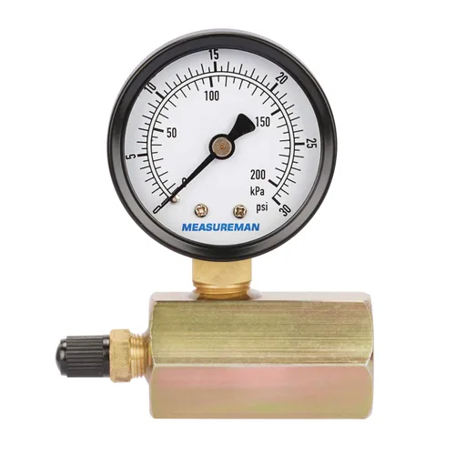 Miniatura 10 de MEASUREMAN Conjunto de medidor de presión de gas de latón de 2", conexión FNPT de 3/4", 0-30 psi/kpa, +/-3-2-3% de precisión