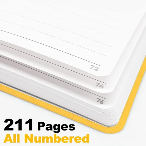 Miniatura 4 de LeStallion Cuaderno Amarillo de 120GSM - Cuaderno A5 con líneas amarillas - 211 páginas numeradas con líneas Tabla de contenidos Tapa blanda
