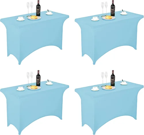 Miniatura 144 de FORLIFE - Funda de mesa de elastano, mantel ajustado de 4 pies para mesas rectangulares, funda elástica para patio, universal para bodas, banquetes