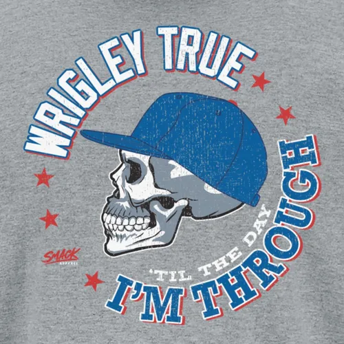 Miniatura 2 de Smack Apparel Wrigley True 'Til The Day I'm Through - Camiseta o camiseta sin mangas gris para fanáticos del béisbol de Chicago, tallas S-5X