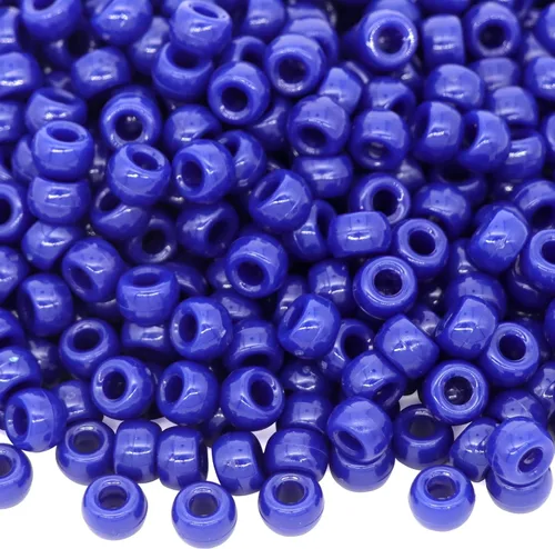 Miniatura 18 de 1000Pcs Cuentas de Pony 9mm Verde Plástico Barril Cuentas de Pony para Collar, Cuentas de Pelo para Trenzas, Cadena de Llavero, Fabricación
