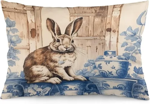 Miniatura 23 de Funda de almohada rústica de 12 x 20 pulgadas, diseño de cabaña en el bosque, súper suave, funda de cojín impresa de doble cara, funda de almohada
