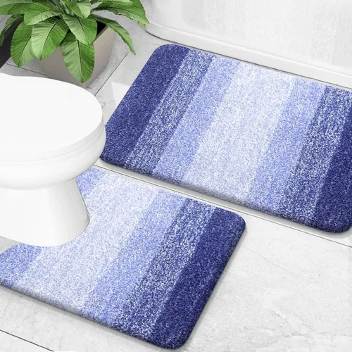 Miniatura 84 de OLANLY Juego de 2 alfombras de baño de microfibra suave y absorbente, antideslizantes, se pueden lavar y secar a máquina, alfombras de baño peludas