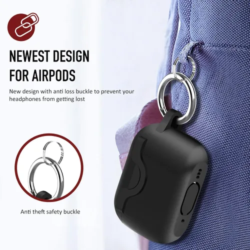 Miniatura 3 de Funda de silicona compatible con Apple Airpods Pro 2 y Pro, divertida funda antipérdida [compatible con carga inalámbrica] (verde menta)