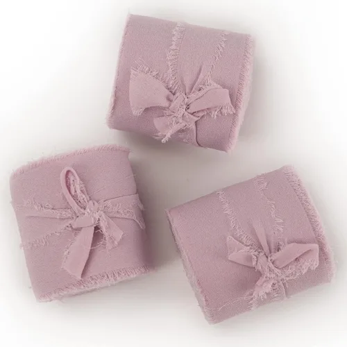 Miniatura 8 de MEEDEE Cinta de Gasa Deshilachada Rosa Empolvado de 2 Pulgadas Cintas de Gasa con Flecos Cintas Rosa Empolvado para Manualidades Cinta de Gasa