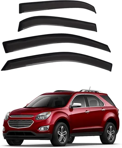 Protectores de lluvia de canal exterior, deflectores de ventilación, humo, se adapta a Chevrolet Equinox 2010-2017 (4 piezas/juego)