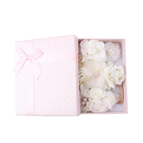 Miniatura 2 de Diadema floral de nailon para bebé, 3 piezas, accesorios para el cabello, regalo para niñas, tamaño elástico, 3 unidades C-4