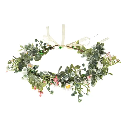 Miniatura 23 de Corona de flores suculentas, eucalipto aureola, diadema floral para boda, accesorio para fotos (hoja B)