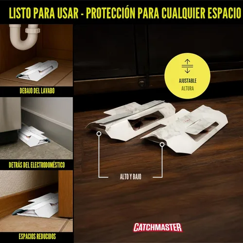 Miniatura 5 de Catchmaster Trampa para cucarachas con potente cebo a base de alimentos, trampas de pegamento (paquete de 10) para cucarachas para casa, cocina