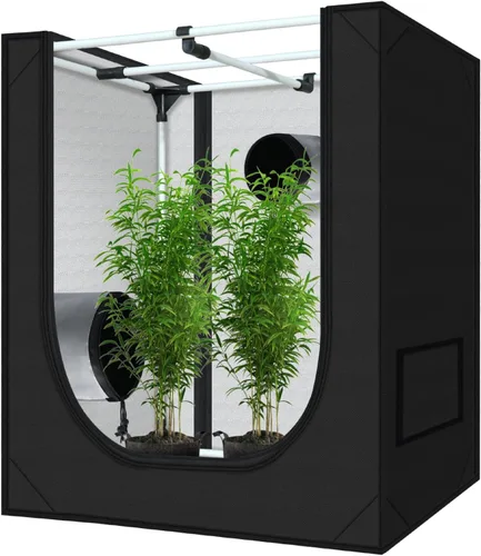 zazzy Carpa de Cultivo 18"x30"x36" Hidropónica de Servicio Pesado Cuarto Oscuro Reflectante Mylar Carpas de Cultivo con Ventana y Bandeja de Piso
