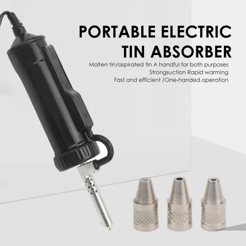 Miniatura 5 de Soldador eléctrico - Bomba desoldadora automática de 30 W con succión al vacío, 3 boquillas (0.049 pulgadas, 0.069 pulgadas, 0.079 pulgadas)