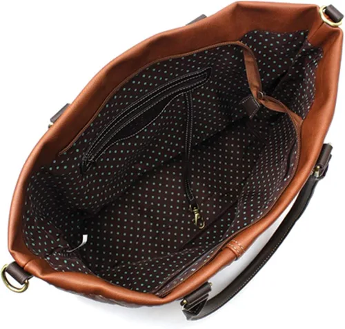 Miniatura 9 de CHALA Bolso bandolera cortado con láser, de piel sintética, color marrón