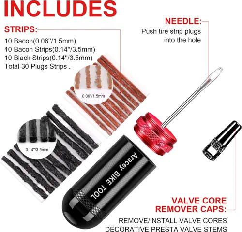 Miniatura 2 de Kit de reparación de neumáticos de bicicleta sin cámara para neumáticos de bicicleta de montaña y carretera, resma combinada, aspecto de cápsula