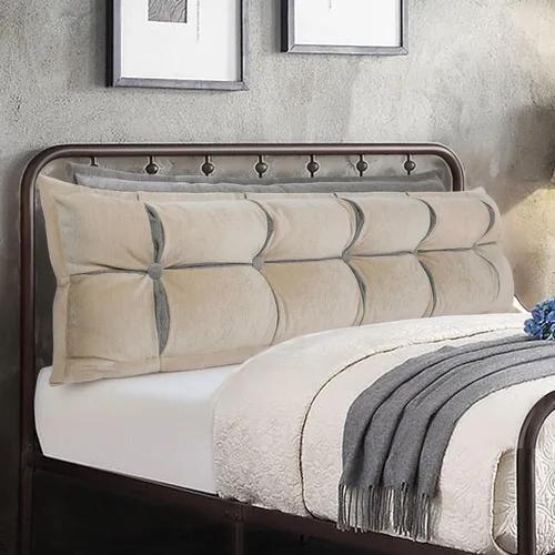 Miniatura 18 de Johnear Almohada Grande para Cabecero de Algodón y Lino, Cojín para Cama Diurna, Respaldo, Almohada Cilíndrica de Soporte y Posicionamiento