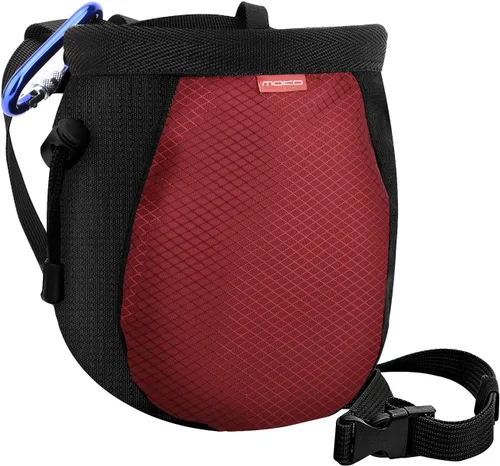 Miniatura 10 de Moko Rock Climbing Chalk Bag, Bouldering Chalk Pot Bucket with Adjustable Belt & Carabiner Drawstring Climbing Gear
