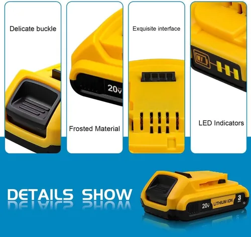Miniatura 6 de Batería de repuesto para Dewalt DCD771 DCD708 DCD777 DCD791 DCD785 DCD771c2 DCD777c2 DCD780 DCD796 DCD999 DCD985 DCD800 DCD793d1 DCD7099 DCD80 5