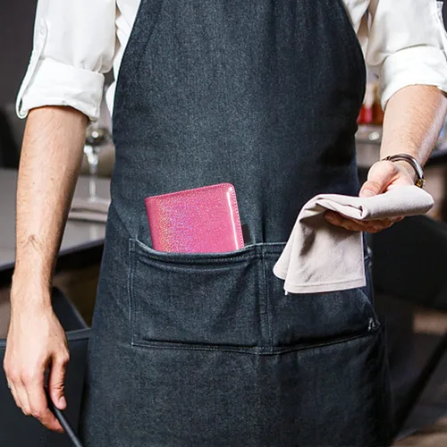 Miniatura 6 de ACdream Libretas de servicio para camarera, libreta de anotación de comensales, lindo organizador de piel y cartera para dinero, para presentar E