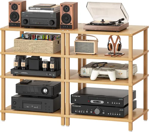 Miniatura 18 de Soporte para reproductor multimedia AV de 3 niveles, gabinete estéreo, gabinete estéreo moderno, estante de consola de juegos, soporte de TV