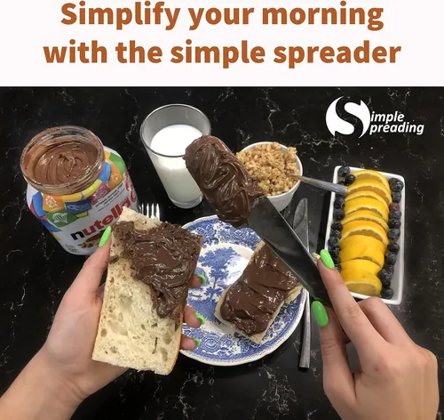 Miniatura 6 de Simple preading Cuchillo esparcidor de acero inoxidable: espátula para mantequilla de maní, gelatina, chocolate, mermelada de fresa. 11.5