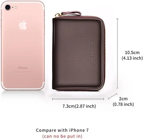 Miniatura 3 de LAORENTOU Hombres Cartera Cuero Genuino Titular De La Tarjeta Para Hombre Marca Negocios Licencia De Conductor De La Tarjeta De Crédito, Marrón 3