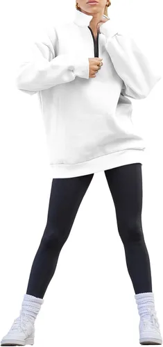 Miniatura 5 de Trendy Queen Womens Oversized Sweatshirts Hoodies Half Zip Pullover Fall Fashion Outfits 2023 Y2k Clothes