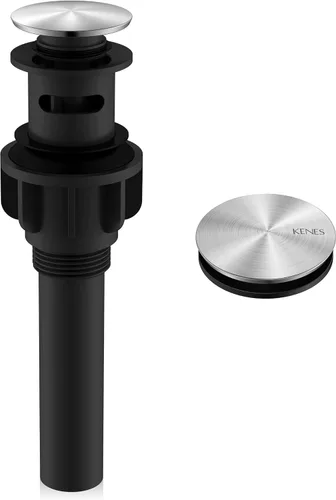 Miniatura 13 de KENES Conjunto de tapón de drenaje para lavabo de baño con varilla de elevación, drenaje de lavabo de níquel cepillado con desbordamiento, conjunto