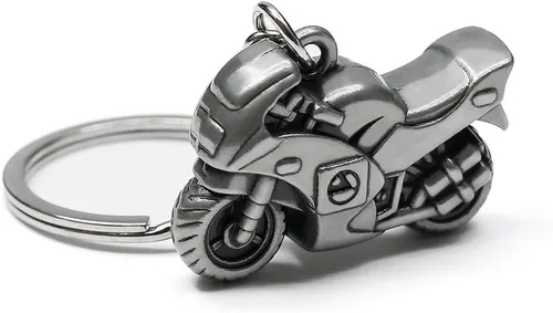 Miniatura 2 de Llaveros de aleación de zinc, llavero 3D para motocicleta deportiva, anillo de bicicleta de calle, titanio, 1-3 / 8 x 7/8 x 1/2 pulgadas, Titanio