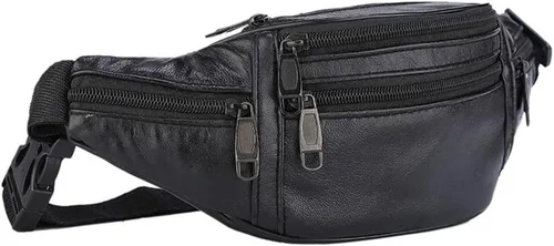Riñonera de piel, para hombres y mujeres, bolsa deportiva para viajes, caminar, correr, senderismo, ciclismo