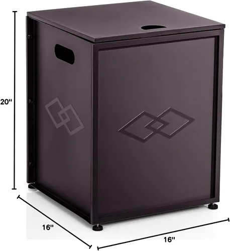 Miniatura 7 de Mesa de cubierta de tanque de propano con lados de almacenamiento, cubierta de doble función para tanque de propano de 20 libras, mesa auxiliar