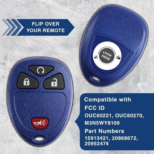 Miniatura 5 de KeylessOption Llavero de Reemplazo para 2007 2008 2009 2010 2011 2012 2013 2014 2015 2016 2017 Buick Cadillac Chevrolet Chevy GMC Pontiac Saturn