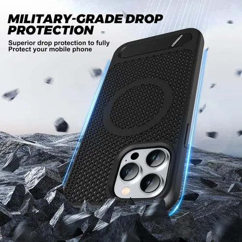Miniatura 5 de Funda magnética de disipación de calor para iPhone 13 Pro Max, para MagSafe, protección contra caídas de enfriamiento, funda con función atril