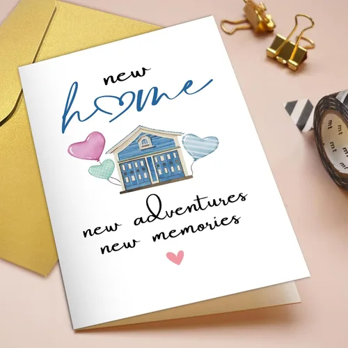 Miniatura 4 de Qiliji Nueva tarjeta de casa, tarjeta de inauguración de la casa, felicitaciones por su casa tarjetas, tarjetas de apartamento, nuevas aventuras