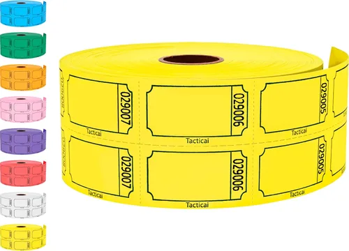 Miniatura 12 de 1000 boletos Tacticai para rifa, azul (1 de 8 colores), rollo doble, boleto para eventos, entradas, premio de clase, recaudación de fondos y premios