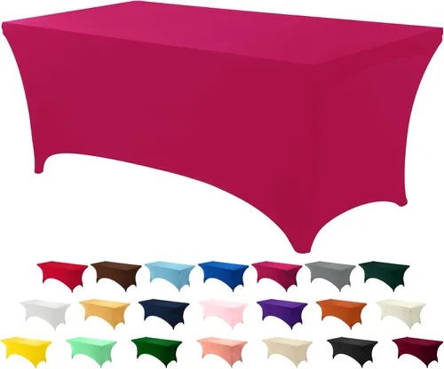 Miniatura 26 de Utopia Kitchen Mantel rectangular de spándex de 4 pies [1 unidad, negro] 200 GSM elástico, ajustado, lavable y resistente a las arrugas, cubierta
