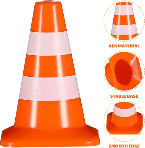 Miniatura 3 de TOYANDONA 7 mini conos de tráfico, 1. Señales de tráfico de juego de 37 pulgadas, conos de seguridad, mini señales de tráfico de juguete para niños