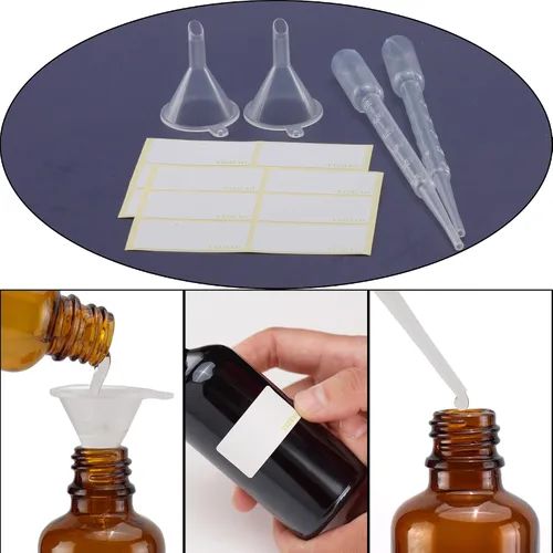 Miniatura 5 de YIZHAO Botellas de vidrio transparente de 1 oz, con pequeño aerosol de niebla fina, tapa de metal, recargable para aceite esencial, viajes